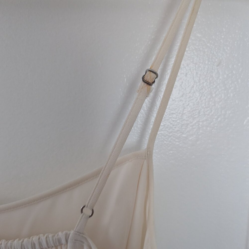 Wilfred Elegant White Spaghetti-Strap Midi Dress with Front Slit - Picture 11 of 14